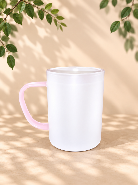 Tasse poignée rose 8 oz