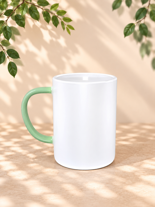 Tasse poignée verte 8 oz