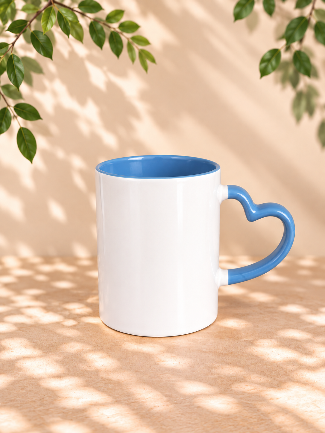 Tasse poignée cœur bleu 11 oz